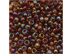 TOHO Bead Round 8/0 Trans-Rainbow Raspberry AB, 2.5-Inch Tube