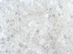 TOHO Bead Triangle 11/0 Transparent Crystal AB 2.5-Inch Tube TOHO Bead Triangle 11/0 Transparent Crystal AB 2.5-Inch Tube