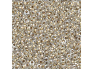 TOHO Demi Round Bead 11/0 Gold-Lined Crystal approx. 7.8g Tube TOHO Demi Round Bead 11/0 Gold-Lined Crystal approx. 7.8g Tube