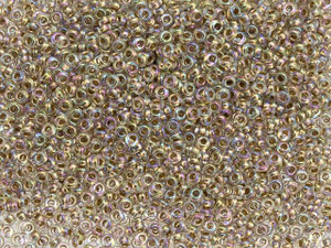 TOHO Demi Round Bead 11/0 Gold-Lined Rainbow Crystal approx. 7.8g Tube TOHO Demi Round Bead 11/0 Gold-Lined Rainbow Crystal approx. 7.8g Tube