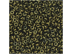 TOHO Demi Round Bead 11/0 Gold-Lustered Dark Antique Bronze approx. 7.8g Tube TOHO Demi Round Bead 11/0 Gold-Lustered Dark Antique Bronze approx. 7.8g Tube