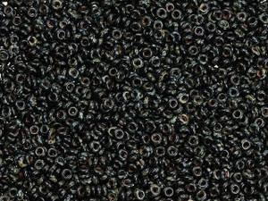 TOHO Demi Round Bead 11/0 Hybrid Frosted Jet Picasso 2.5-Inch Tube TOHO Demi Round Bead 11/0 Hybrid Frosted Jet Picasso 2.5-Inch Tube