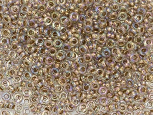 TOHO Demi Round Bead 8/0 Gold-Lined Rainbow Crystal approx. 7.4g Tube