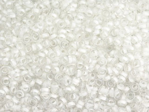TOHO Demi Round Bead 8/0 Inside-Color Frosted Crystal/Snow-Lined 2.5-Inch Tube TOHO Demi Round Bead 8/0 Inside-Color Frosted Crystal/Snow-Lined 2.5-Inch Tube