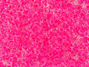 TOHO Demi Round Bead 8/0 Inside-Color Matte Crystal/Neon Pink-Lined 2.5-Inch Tube