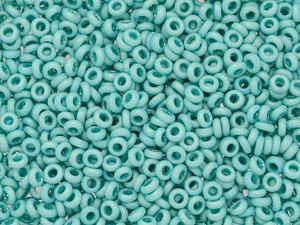 TOHO Demi Round Bead 8/0 Opaque-Rainbow-Frosted Turquoise 2.5-Inch Tube TOHO Demi Round Bead 8/0 Opaque-Rainbow-Frosted Turquoise 2.5-Inch Tube