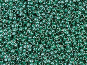 TOHO Takumi Large-Hole Round 11/0 Bead - Emerald-Lined Crystal 2.5-Inch Tube TOHO Takumi Large-Hole Round 11/0 Bead - Emerald-Lined Crystal 2.5-Inch Tube