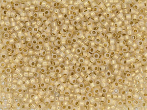 TOHO Takumi Large-Hole Round 11/0 Seed Bead 24K Gold-Lined Opal Crystal, 2.5-Inch Tube TOHO Takumi Large-Hole Round 11/0 Seed Bead 24K Gold-Lined Opal Crystal, 2.5-Inch Tube