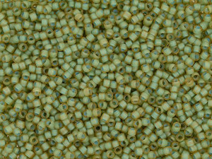 TOHO Treasure 11/0 Frosted Seafoam-Lined Lt Topaz Rainbow Seed Bead 2.5-Inch Tube TOHO Treasure 11/0 Frosted Seafoam-Lined Lt Topaz Rainbow Seed Bead 2.5-Inch Tube