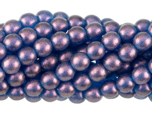 Czech Glass 6mm Cosmic Twinkle Capri Blue Round Bead Strand by Starman Czech Glass 6mm Cosmic Twinkle Capri Blue Round Bead Strand by Starman