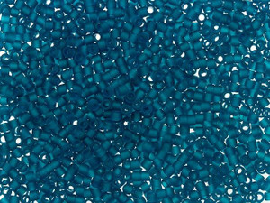 TOHO Treasure 11/0 Transparent Frosted Teal Seed Bead 2.5-Inch Tube
