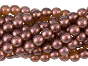 Czech Glass 6mm Cosmic Twinkle Smoky Topaz Round Bead Strand by Starman Czech Glass 6mm Cosmic Twinkle Smoky Topaz Round Bead Strand by Starman