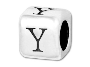 Sterling 925 Rounded Alphabet Bead - Y Sterling 925 Rounded Alphabet Bead - Y