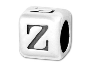 Sterling 925 Rounded Alphabet Bead - Z Sterling 925 Rounded Alphabet Bead - Z