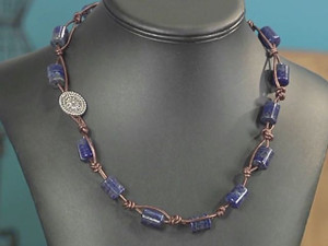 Beads, Baubles and Jewels Knotted Leather Necklace Segment Beads, Baubles and Jewels Knotted Leather Necklace Segment