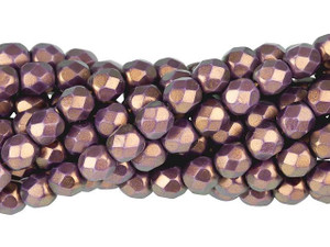 Czech Glass 6mm Halo Ethereal Regal Fire-Polish Bead Strand by Starman Czech Glass 6mm Halo Ethereal Regal Fire-Polish Bead Strand by Starman