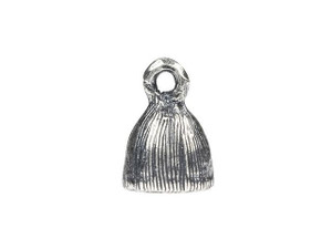 Anna Bronze Antique Silver Small Textured End Cap for 5mm Cord Anna Bronze Antique Silver Small Textured End Cap for 5mm Cord