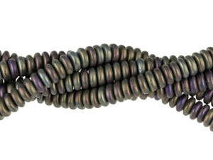Czech Glass 6mm Matte Iris Brown Rondelle Bead Strand by Starman Czech Glass 6mm Matte Iris Brown Rondelle Bead Strand by Starman