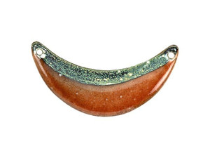 Gardanne Beads Autumn Enameled Brass Silver Crescent Pendant Link Gardanne Beads Autumn Enameled Brass Silver Crescent Pendant Link