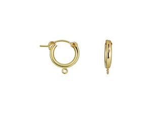 Gold-Filled 13mm Hoop Earring with Open Ring (1 Pair) Gold-Filled 13mm Hoop Earring with Open Ring (1 Pair)