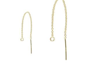Gold-Filled 65mm Cable Chain Ear Thread with Ring (1 Pair) Gold-Filled 65mm Cable Chain Ear Thread with Ring (1 Pair)