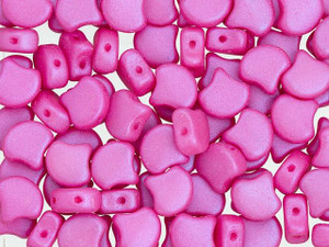Matubo 2-Hole Chatoyant Hot Pink Ginkgo Leaf Bead 2.5-Inch Tube Matubo 2-Hole Chatoyant Hot Pink Ginkgo Leaf Bead 2.5-Inch Tube