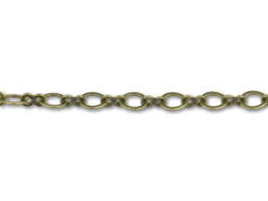 Antique Brass-Plated 1+1 Infinity Link Chain by the Foot Antique Brass-Plated 1+1 Infinity Link Chain by the Foot
