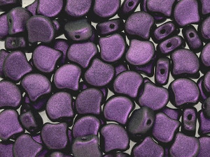 Matubo 2-Hole Polychrome Black Currant Ginkgo Leaf Bead 2.5-Inch Tube