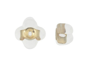 Silicone Four Leaf Clover Earring Back with Gold-Filled Center Silicone Four Leaf Clover Earring Back with Gold-Filled Center