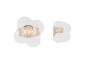 Silicone Four Leaf Clover Earring Back with Rose Gold-Filled Center Silicone Four Leaf Clover Earring Back with Rose Gold-Filled Center