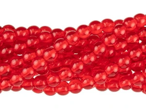 Czech Glass 6mm Siam Ruby Round Bead Strand by Starman