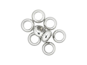 10mm 8pc Round Silver Beads for Jewelry Making, Brushed Silver Spacer  Beads, Metal Ball Beads 