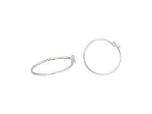 Sterling Silver 15mm 21 Gauge Wire Beading Hoop (1 Pair) Sterling Silver 15mm 21 Gauge Wire Beading Hoop (1 Pair)