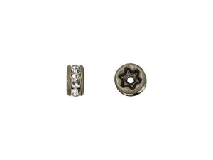 Antique Brass-Plated 4.5mm Crystal Rhinestone Rondelle Spacer Bead Antique Brass-Plated 4.5mm Crystal Rhinestone Rondelle Spacer Bead