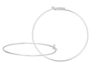 Sterling Silver 30mm 21 Gauge Wire Beading Hoop (1 Pair) Sterling Silver 30mm 21 Gauge Wire Beading Hoop (1 Pair)