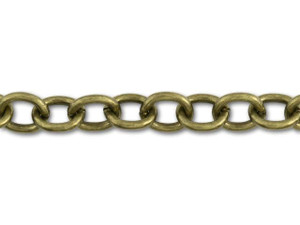Antique Brass-Plated 8x7mm, 15 Gauge Cable Chain by the Foot Antique Brass-Plated 8x7mm, 15 Gauge Cable Chain by the Foot