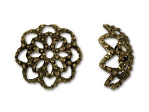 Antique Brass-Plated Large Bead Cap