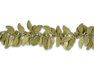 Antique Brass-Plated Leaf Chain by the Foot Antique Brass-Plated Leaf Chain by the Foot