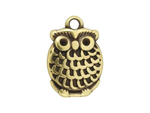 Antique Brass-Plated Owl Charm Antique Brass-Plated Owl Charm