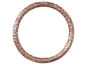 TierraCast 1.25-inch Antique Copper-Plated Pewter Hammertone Ring Link TierraCast 1.25-inch Antique Copper-Plated Pewter Hammertone Ring Link