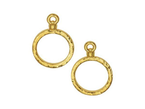 TierraCast 15mm Gold-Plated Pewter Stitch-Around Hoop Charm TierraCast 15mm Gold-Plated Pewter Stitch-Around Hoop Charm
