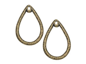 TierraCast 20 x 30mm Oxidized Brass-Plate Stitch-Around Teardrop Chandelier TierraCast 20 x 30mm Oxidized Brass-Plate Stitch-Around Teardrop Chandelier