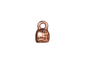 TierraCast 4 x 2mm Antique Copper-Plated Pewter Distressed Crimp End Cap