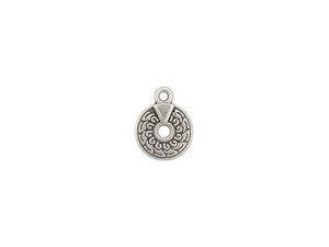 Antique Silver-Plated Ethnic Donut Charm Antique Silver-Plated Ethnic Donut Charm