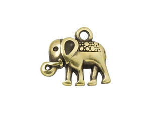Antique Brass-Plated Tribal Elephant Charm Antique Brass-Plated Tribal Elephant Charm