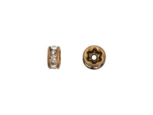 Antique Copper-Plated 4.5mm Crystal Rhinestone Rondelle Spacer Bead Antique Copper-Plated 4.5mm Crystal Rhinestone Rondelle Spacer Bead