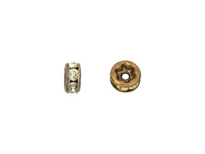 Antique Copper-Plated 4.5mm Jonquil Rhinestone Rondelle Spacer Bead Antique Copper-Plated 4.5mm Jonquil Rhinestone Rondelle Spacer Bead