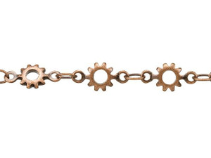 Antique Copper-Plated Brass Cog Chain by the Foot Antique Copper-Plated Brass Cog Chain by the Foot