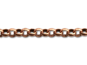 Antique Copper-Plated Large Rollo Chain by the Foot Antique Copper-Plated Large Rollo Chain by the Foot