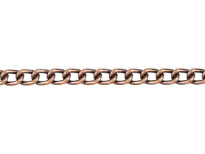 4mm Antique Copper-Plated Rolo Chain by the Foot